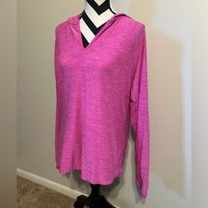 Hot Pink Hooded Athletic Top Size L